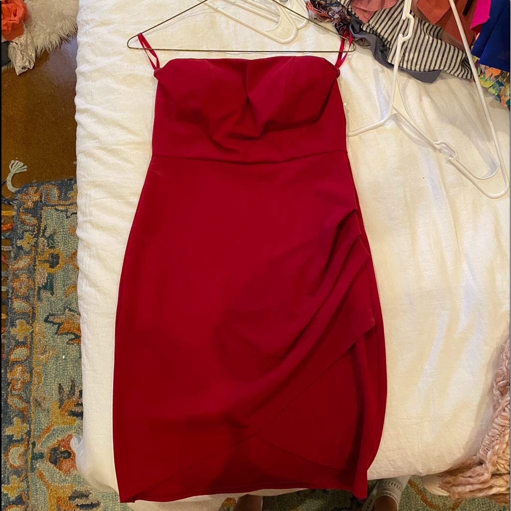 Strapless Red Cocktail Dress